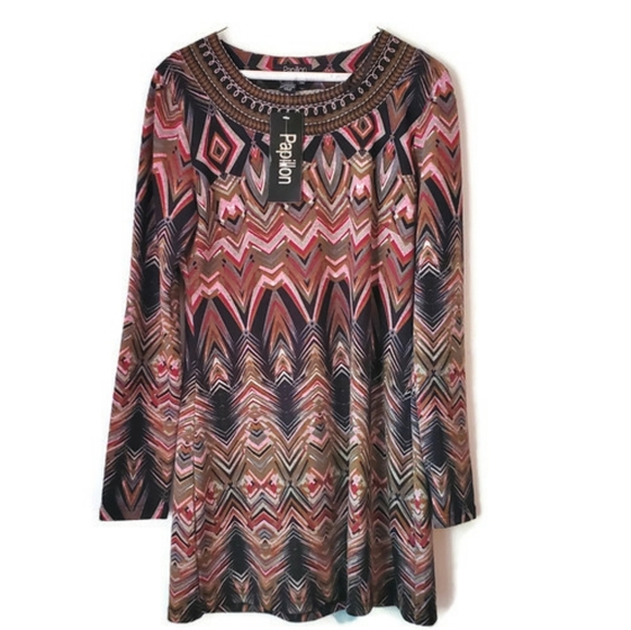 Papillon Blanc Dresses & Skirts - NWT Papillion Longsleeve Multicolored Dress